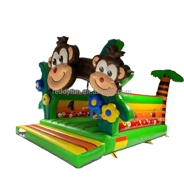 π΅ Colorful Monkey Bounce Castle with Obstacle Course & Slide