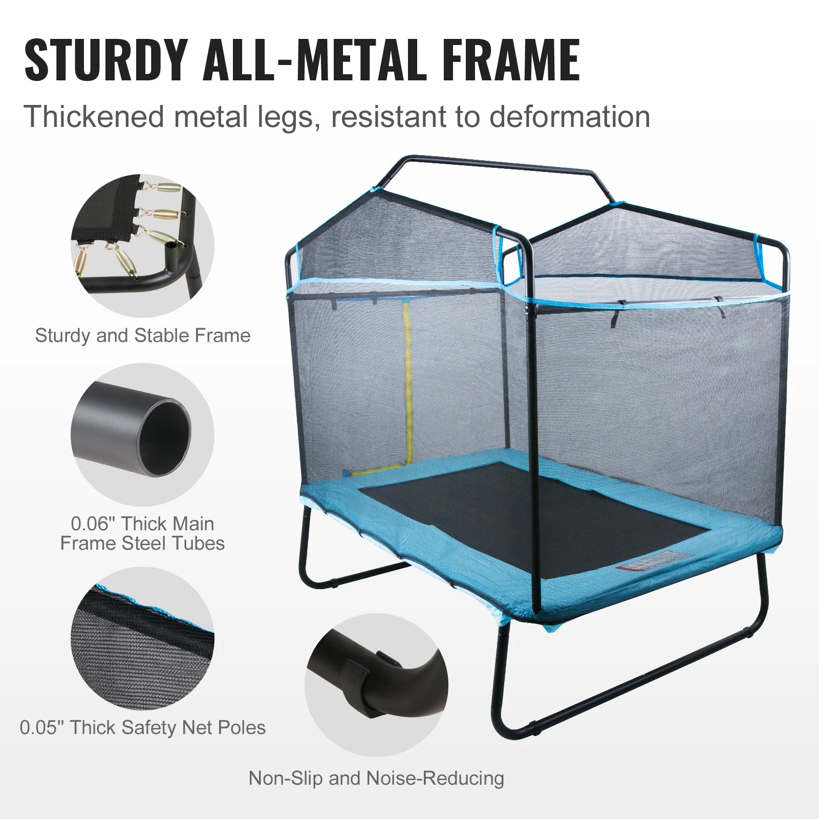 🌀 6FT Kids Trampoline with Safety Enclosure