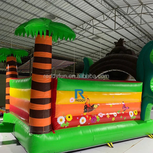 🐵 Colorful Monkey Bounce Castle with Obstacle Course & Slide