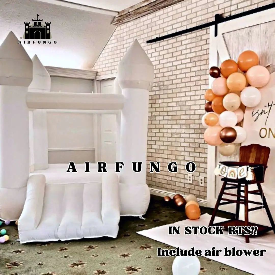 🎉 White Inflatable Bounce House with Slide – Perfect for Toddlers’ Parties!