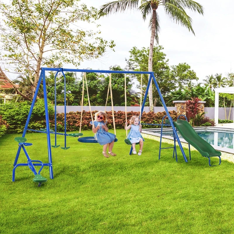 🏕️ Heavy-Duty Outdoor Metal Swing Set
