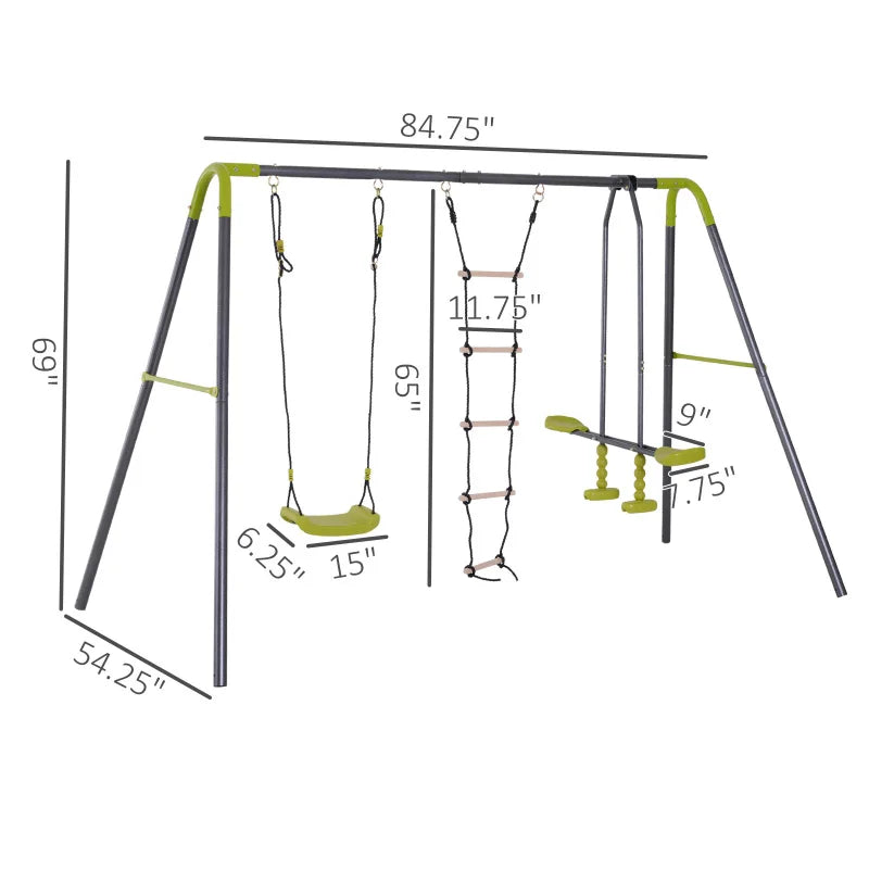 🏕️ Heavy-Duty Outdoor Metal Swing Set