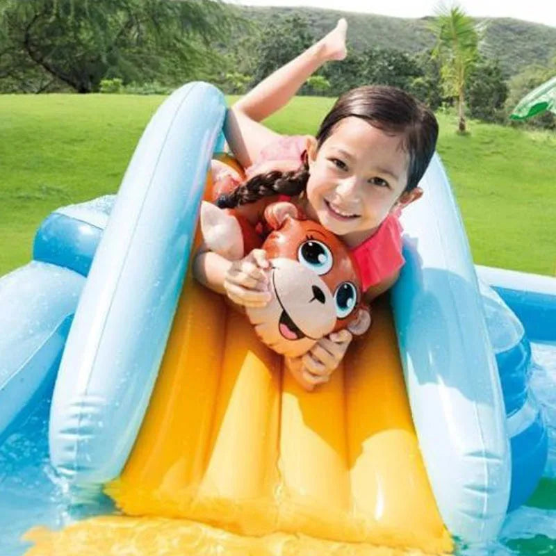 🐊 Crocodile Inflatable Water Slide & Pool – Outdoor Summer Fun for Kids!
